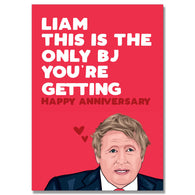 Personalised Only Bj Anniversary Card